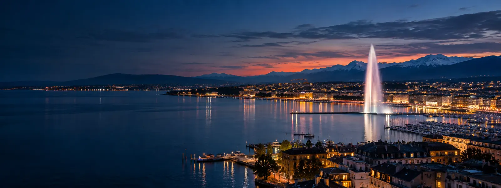 Vue emblématique de Genève