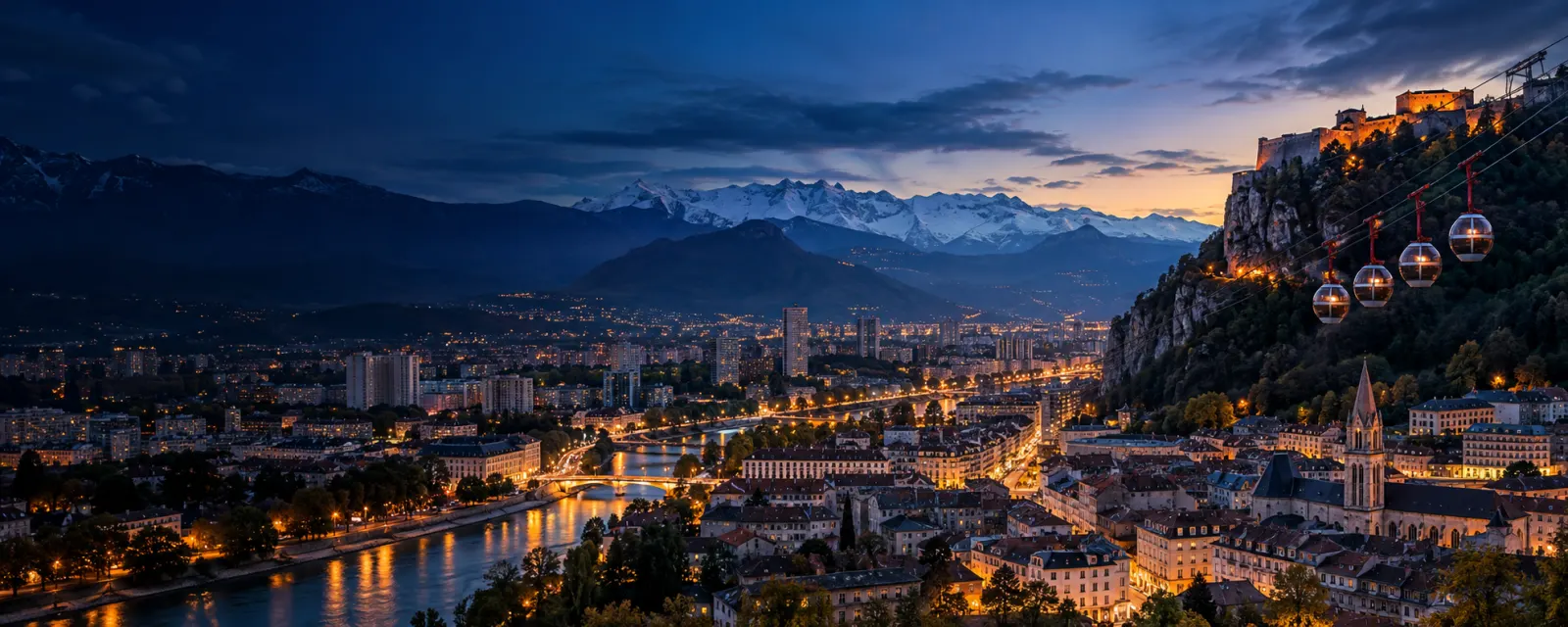 Vue emblématique de Grenoble