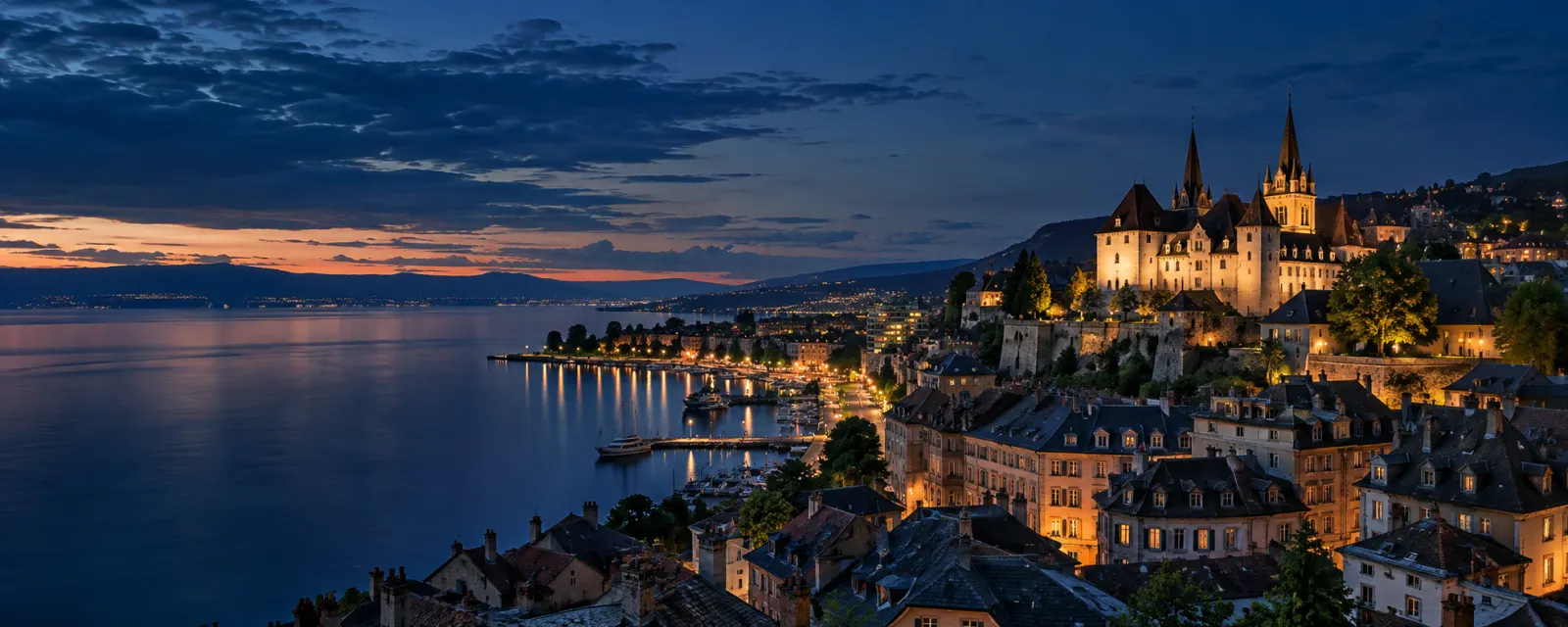 Vue emblématique de Neuchâtel