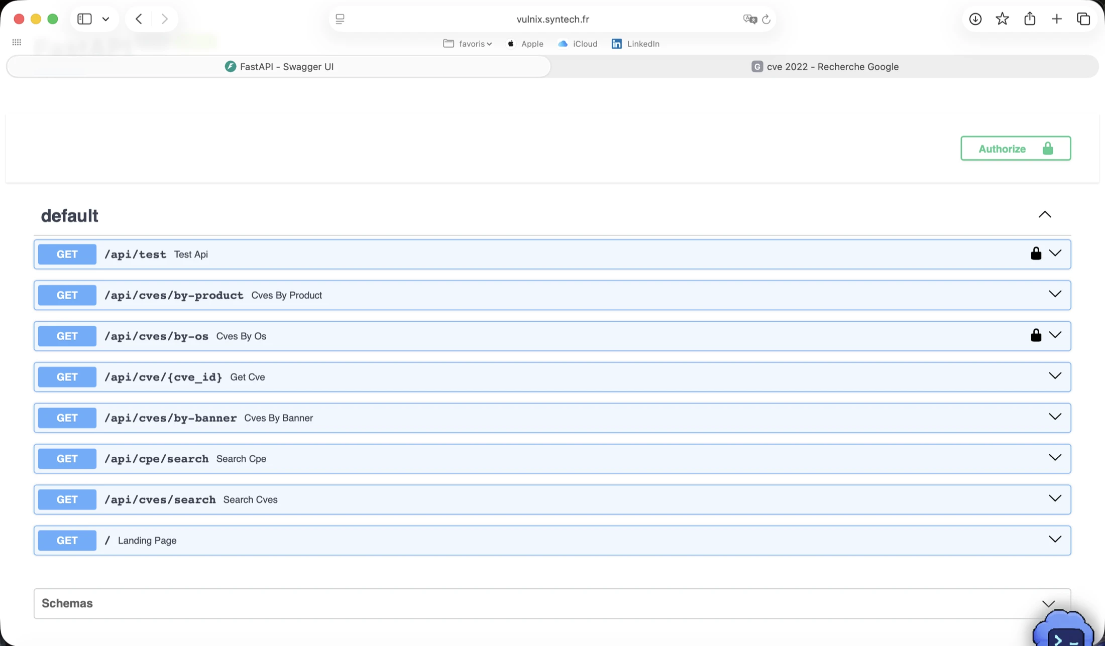 Interface graphique de recherche Vulnix