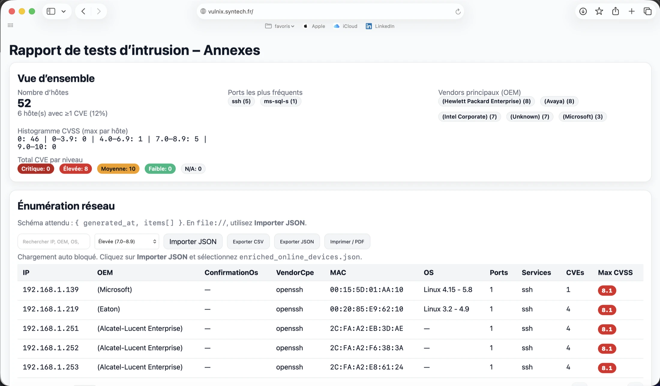 Recherche et détail d’une CVE dans Vulnix