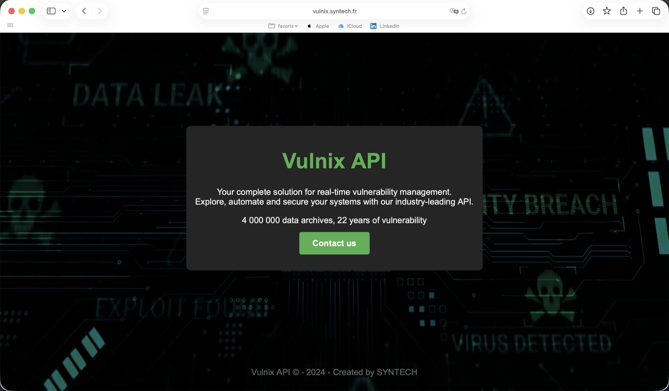 Écran de connexion Vulnix